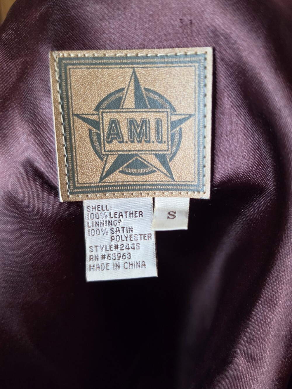 A.M.I. Y2K 90s Plum Suede Leather Jacket Small - Picture 6 of 6